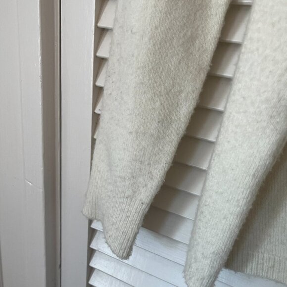 Madewell Tie-Front Wrap Sweater medium cream wool blend - Picture 6 of 14